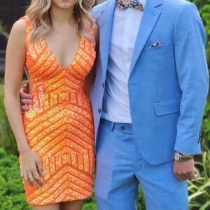 Jovani orange formal dress